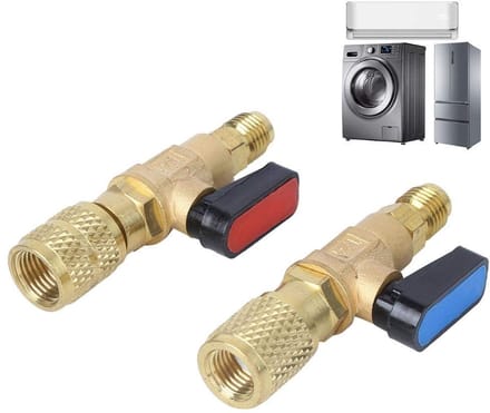 Dailygoods - Messing Kogelkraanadapter voor Koelmiddel met 2 Stuks