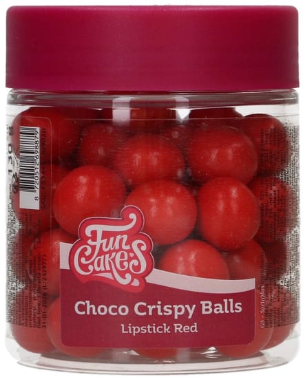 FunCakes Choco Crispy Balls - Parelmoer Rood - 130g - Eetbare Taartdecoratie - Taarttoppers - Chocolade Decoratie