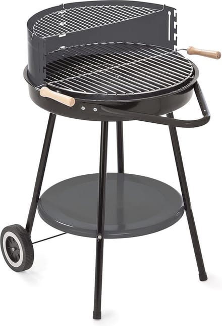 Ronde houtskoolbarbecue, zwart