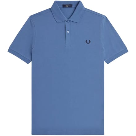 Blauw poloshirt Fred Perry normale fit 2-knoops katoen pique