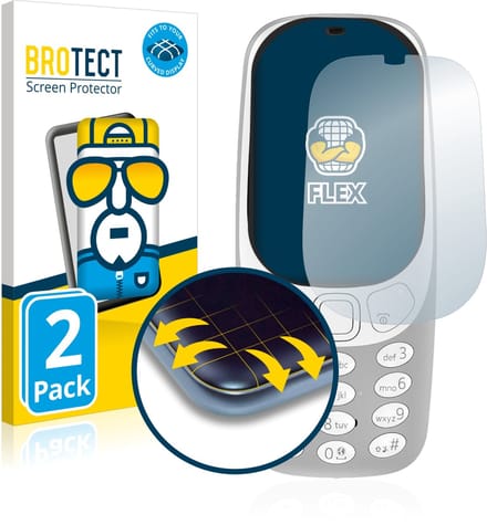 BROTECT - Screenprotector voor Nokia 3310 (2017) - Folie Beschermfolie transparant volledig dekking - 2 Stuks