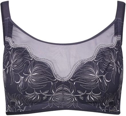 TruYou - Dames - Bralette borduursel zonder beugels - Antraciet - Maat 85B