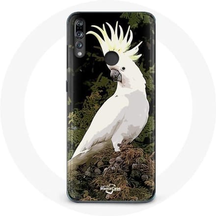 Coque - Cacatoes - Huawei p30 lite - Blanc - Souple - Perroquets sur l'arbre blanc