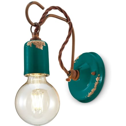 Ferroluce C665 wandlamp in vintage stijl, groen