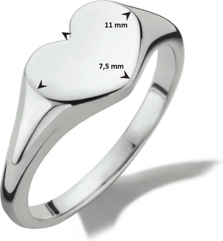 Gerhodineerd Zilver Graveerring Hart 1335050