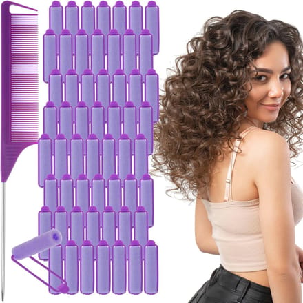 56 sponshaarrollers voor hitteloze krullen - Zelfgrip haarrollers zonder warmte voor lang haar