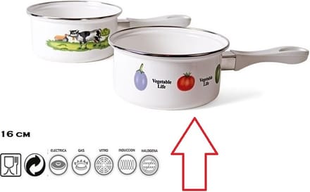 Steelpan - Ø16 cm - geglazuurd - alle warmtebronnen - model Vegetable