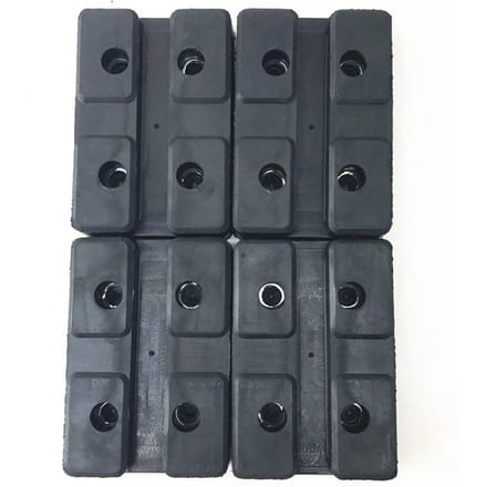 4x robuuste rubberen armpads rechthoekig universeel voor auto-autoheftrucktakels black