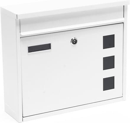 Wandmodel Postbus Wit Poedercoating - Grote Inworp en Slot