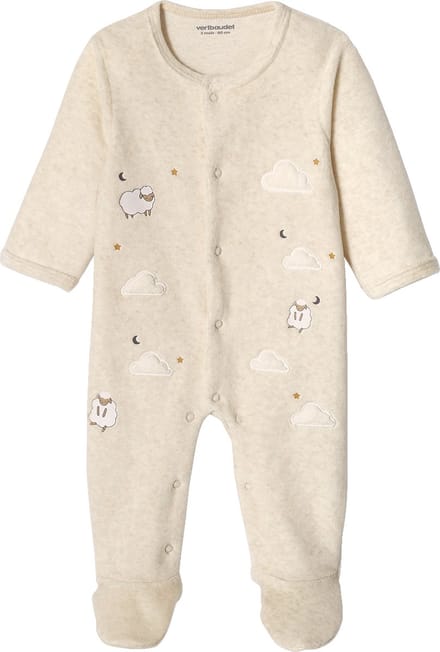 Vertbaudet Fluwelen slaappakje voor baby's met opening aan de voorkant