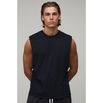 Zwart Regular Spray Wash Tanktop | Black | Size Medium