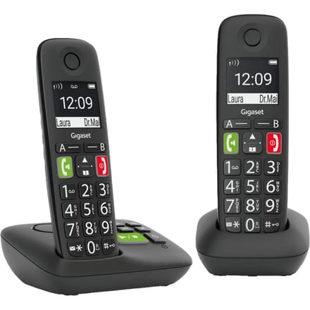 Gigaset E290AR DUO - draadloze huistelefoon - antwoordapparaat - 2 handsets - groot display