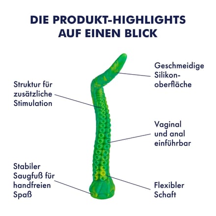 Uitzonderlijke tentakeldildo van siliconen, 44 cm