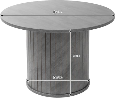 ML-Design salontafel rond betonlook grijs Ø60x40 cm woonkamer bijzettafel modern klassiek design houten koffietafel compact rond tafeltje voor thee koffie snacks stijlvolle woondecoratie decoratieve grijze tafel industrieel woonkamermeubel