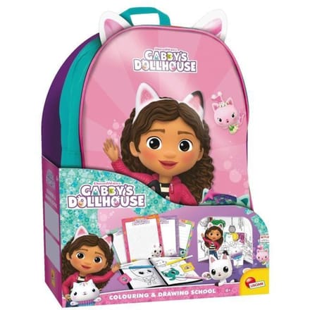 École de dessin - LISCIANI - Gabby’s Dollhouse - Sac à dos créatif - Ardoises et autocollants - Portable et pratique