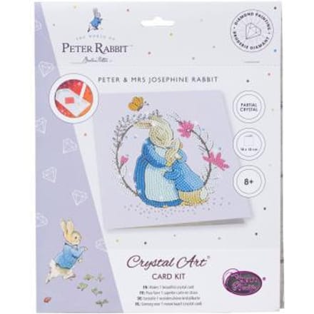 Crystal Card kit Peter Rabbit and Mum (partial) 18 x 18 cm.