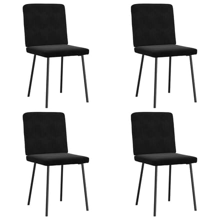 vidaXL - Eetkamerstoelen - 4 - st - fluweel - zwart