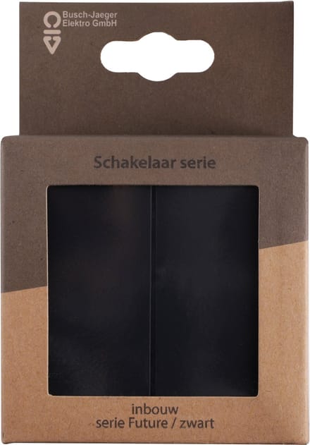 Busch-Jaeger - zwarte dubbele schakelaar - Future Linear - serieschakelaar