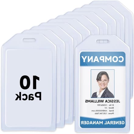 ID Kaarthouder - Badgehouder Kaarthoesje - Kaarten Beschermen - Extra Dik Plastic - 6 x 10.5 cm - Transparant