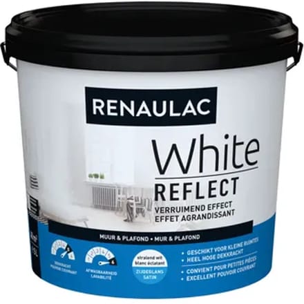 Renaulac Muur & Plafond Muurverf - Zijdeglans - Wit - 5l