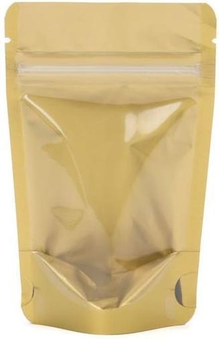 Stazakken Transparant/Goud 8x5x13cm | 28 gram (100 stuks)