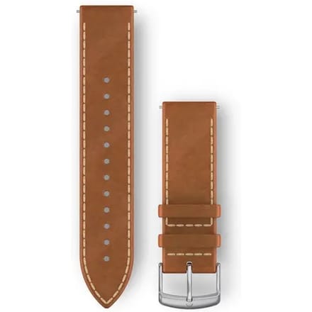 Garmin Quick Release Horlogebandje - Italiaans Leer - 20mm Polsbandje - Wearablebandje - Lichtbruin Reliëf