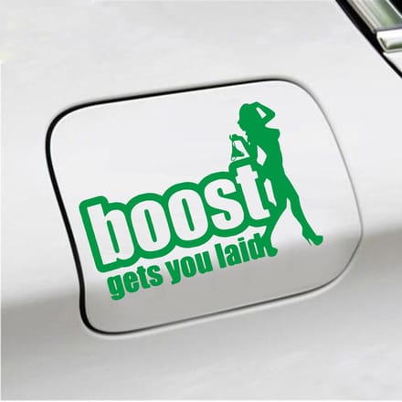 Bumpersticker - Boost Get You Laid - 13 X 18 - Groen