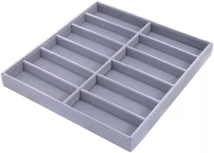 Velours Bril Display Case met 12 Rasters - Organisator voor Zonnebrillen en Brillen