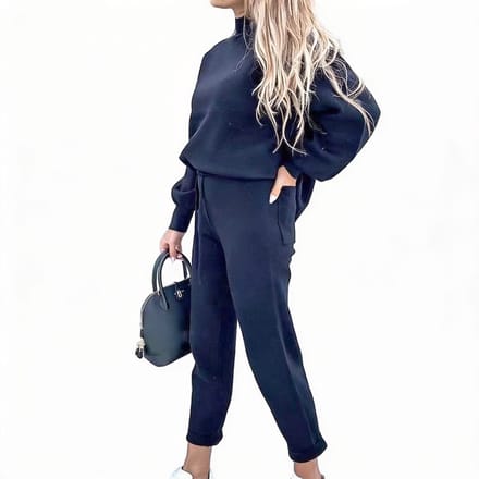 Relax Fit Dames Kledingset - Broek - Trui - Blauw
