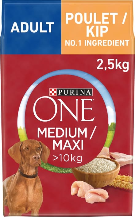 Purina One Medium Maxi Adult Honden droogvoer - Kip - 2500g
