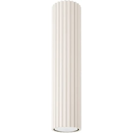 Plafondlamp KARBON 30 geribbelde buisspot van 30 cm - Sollux Lighting - IP20 - Beige aluminium behuizing - 6.5 x 6.5 x 30 cm - 1 x GU10 LED, exclusief lichtbron - Max. 10 W - Minimalistische plafondlamp voor woonkamer, slaapkamer en keuken