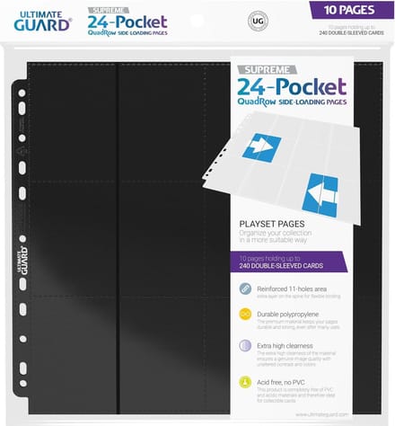 Ultimate Guard 24-Pocket QuadRow Pages Side-Loading (10) - Black