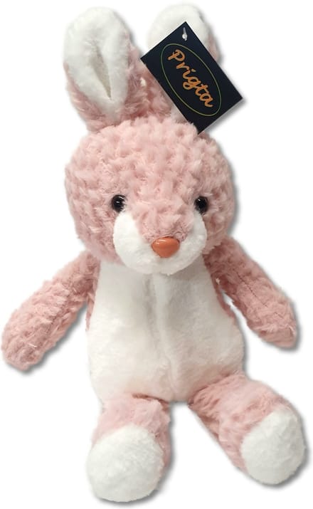 Prigta - Knuffeldier - Knuffel konijn - roze - 25 cm - Pluche / baby cadeau