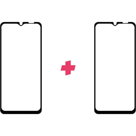 DuoPack: Samsung Galaxy A12 screenprotector gehard glas Edge to Edge
