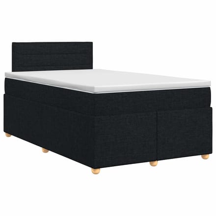 vidaXL - Boxspringbed - met - matras - Zwart - 120 - x - 190 - cm - Stof