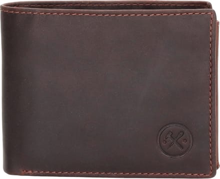 Hide & Stitches Japura Portemonnee - 100% Leer - Donkerbruin