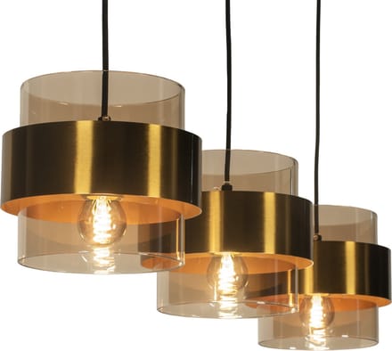 Lumidora Hanglamp 74710 - CASSIS - 3 Lichts - E27 - Goud - Geel - Metaal