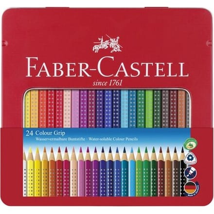 Faber-Castell Grip 2001 kleurpotloden set - 24 stuks, assortiment kleuren