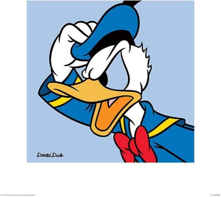 Kunstdruk Donald Duck - Blue 40x40cm