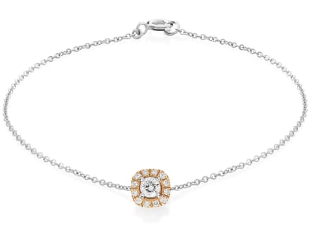 Orphelia AD-1028/1 - Armband - 18 Karaat Goud Bicolor / Diamant 0.26 ct - 18 cm