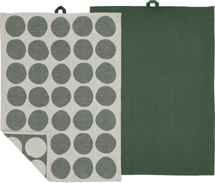 Södahl Bubbles Theedoek 50 x 70 cm 2 stuks Pine green