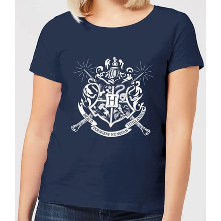 Harry Potter Hogwarts Dames T-shirt - Navy - S