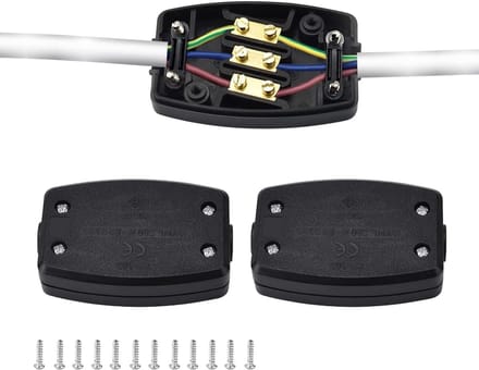 2-Pack Elektrische Doos met 3 Terminals Flex Connector, 13A 250V, Ideaal voor Bedrading en Aansluitingen