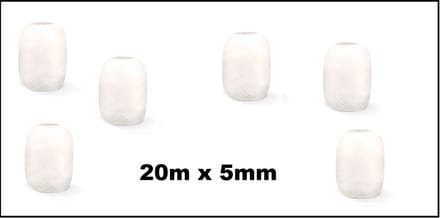 6x Cadeaulint wit 20 meter x 5 mm - Eitje - kado lint verjaardag kerst sinterklaas feest