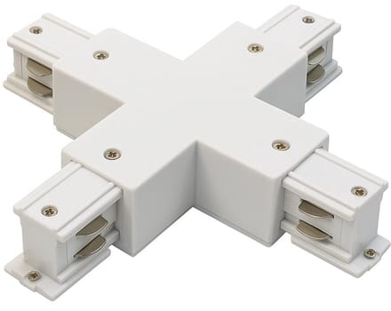 Spanningsrail Doorverbinder - Prixa - X Kruis Koppeling - 3 Fase - Wit