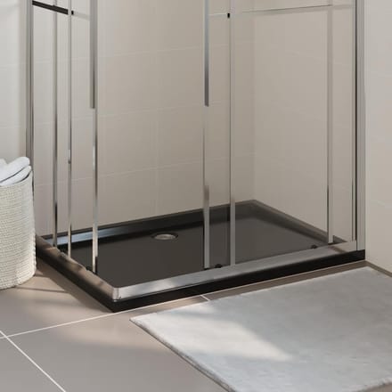 vidaXL - Douchebak - rechthoekig - 80x110 - cm - ABS - zwart