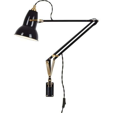 Anglepoise - Original 1227™ Brass bureaulamp - jet zwart - Ked - met muurbeugel