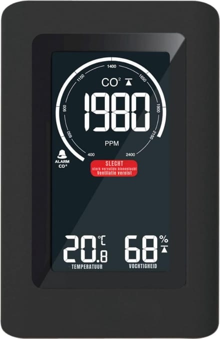 SCH® CO2 meter - Zwart - ‎10cm x 5cm x 15cm