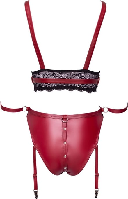 Bra Set Bondage - Rood & Zwart
