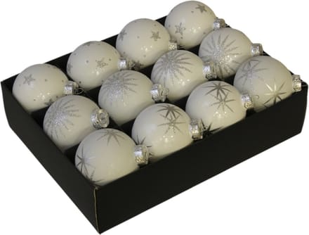 Glazen kerstbal - zeer luxe en decoratief - 12 stuks